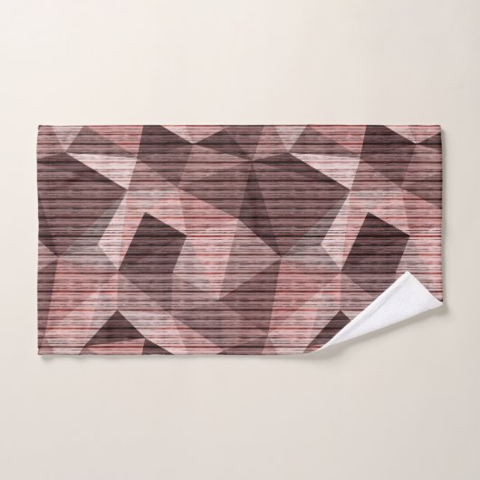Beige, bruine getextureerde veelhoekige bad handdoek (Handdoek)