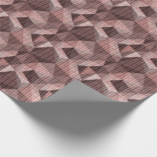 Beige, bruine getextureerde veelhoekige cadeaupapier (Hoek)