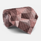 Beige, bruine getextureerde veelhoekige stropdas (Opgerold)