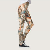  beige bruine kersenbloesems leggings (Rechts)