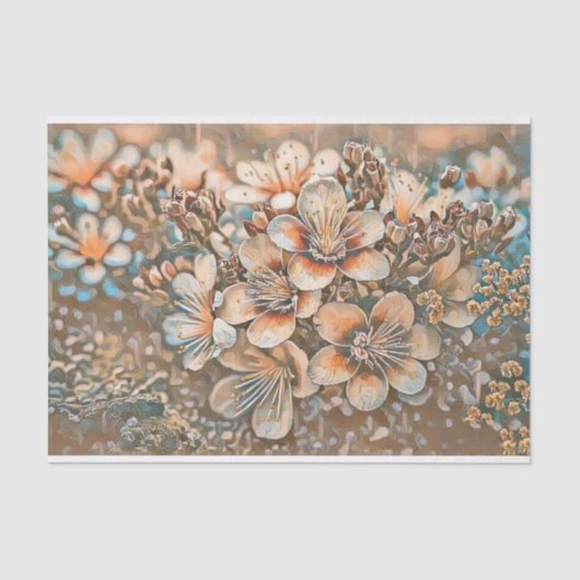  beige bruine kersenbloesems tissuepapier (Voorkant)