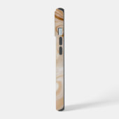 Beige Bruine Marmer iPhone 15 Case (Linkerkant)