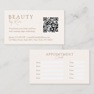 Beige & Bruine Minimalistische Elegante Salon Afsprakenkaartje