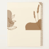 Beige bruine minimalistische esthetische florale l planner (Achterkant)