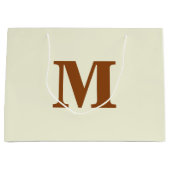Beige & Bruine Moderne Letter Monogram Groot Cadeauzakje (Voorkant)