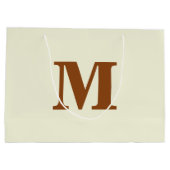 Beige & Bruine Moderne Letter Monogram Groot Cadeauzakje (Achterkant)