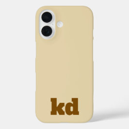 beige & bruine monogram iPhone / iPad hoes