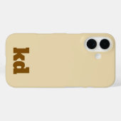beige & bruine monogram iPhone / iPad hoes (Achterkant (horizontaal))