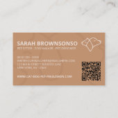 Beige bruine QR-code Logo Dog Cat Pet Visitekaartje (Achterkant)