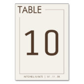 Beige Bruine Rand Eenvoudige Bruiloft Kaart (Voorkant)