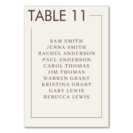 Beige Bruine Rand Eenvoudige Bruiloft Kaart (Voorkant)