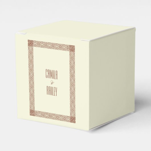 Beige Bruine Rustieke Islamitische Geometrische En Bedankdoosjes (Voorkant Zijde)