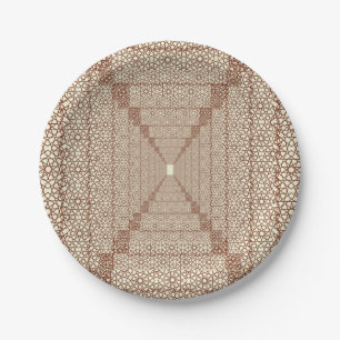 Beige Bruine Rustieke Islamitische Geometrische En Papieren Bordje
