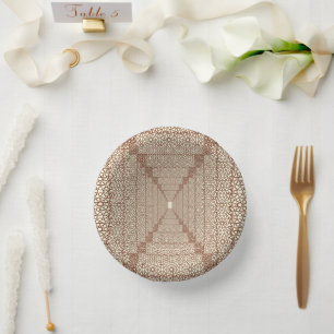 Beige Bruine Rustieke Islamitische Geometrische En Papieren Kommen