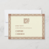 Beige Bruine Rustieke Islamitische Geometrische En RSVP Kaartje (Voorkant)