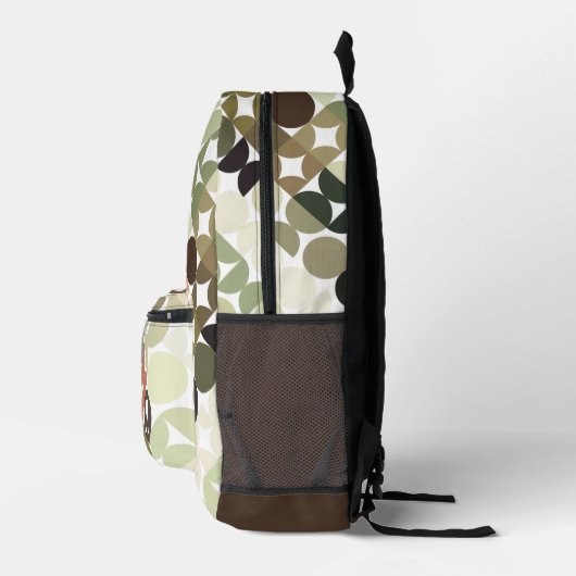 Beige Bruine Salie Groene Perzik Sinaasappel Midee Bedrukte Rugzak (Rechts)