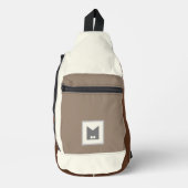 Beige bruine stad accessoire crossbody draagtas sling bag (Voorkant)