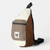 Beige bruine stad accessoire crossbody draagtas sling bag (Rechterhoek)