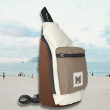 Beige bruine stad accessoire crossbody draagtas