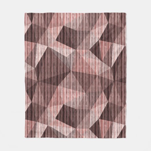 Beige, bruine textuur polygonaal fleece deken (Voorkant)