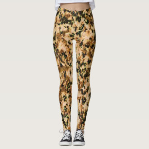 Beige Bruine & Zwarte Leggings