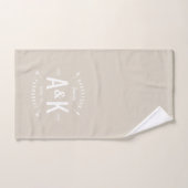 Beige Buffalo Check en Boerderij Pijl Monogram Bad Handdoek (Handdoek)