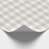 Beige Buffalo Check Kerstmis Cadeaupapier (Hoek)