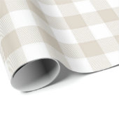 Beige Buffalo Check Kerstmis Cadeaupapier (Rol Hoek)