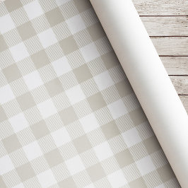 Beige Buffalo Check Kerstmis Cadeaupapier