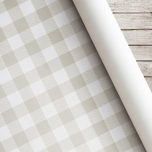 Beige Buffalo Check Kerstmis Cadeaupapier