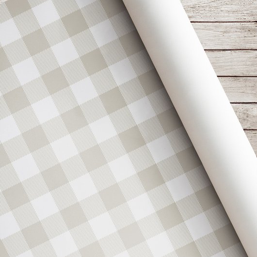 Beige Buffalo Check Kerstmis Cadeaupapier