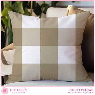 Beige Buffalo Check Kussen
