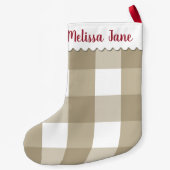 Beige Buffalo Check Monogram Kleine Kerstsok (Achterkant)