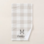 Beige Buffalo Check Monogram | Moderne bosbouw Bad Handdoek (Handdoek)