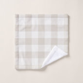 Beige Buffalo Check Monogram | Moderne bosbouw Bad Handdoek (Wasdoekje)