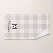 Beige Buffalo Check Monogram | Moderne bosbouw Bad Handdoek (Handdoek)