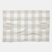 Beige Buffalo Check Monogram Theedoek (Horizontaal)