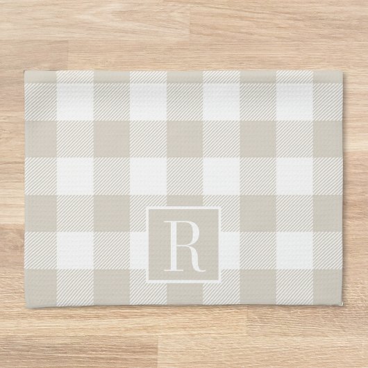 Beige Buffalo Check Monogram Theedoek