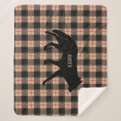 Beige Buffalo Pset Wild Coyote Dog aanpassen Sherpa Deken (Voorkant)