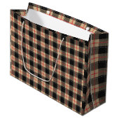 Beige Buffalo ruit Groot Cadeauzakje (Voorkant Gekanteld)