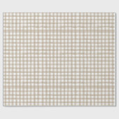 Beige Buffel Plaid Kerstmis Cadeaupapier (Vlak)