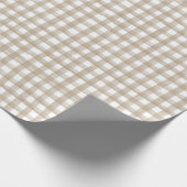 Beige Buffel Plaid Kerstmis Cadeaupapier (Hoek)