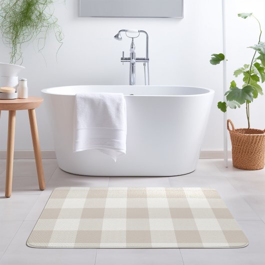 Beige Buffelcontrole | Moderne boerderij Badmat