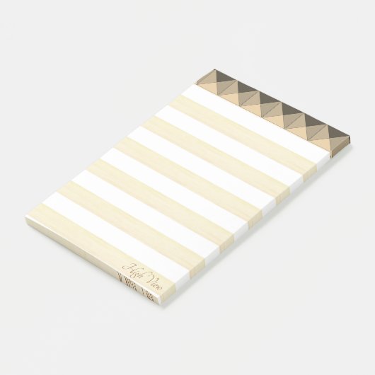 Beige buisvormige piramide en strips post-it® notes (Schuin)