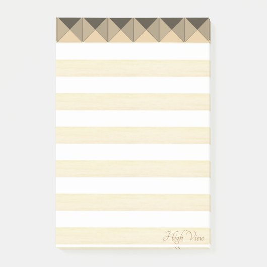 Beige buisvormige piramide en strips post-it® notes (Voorkant)