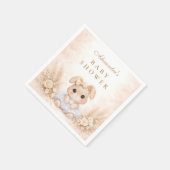 Beige Bunny Floral Baby Shower Servet (Hoek)