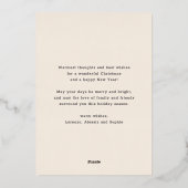 Beige Buon Natale Eenvoudige Moderne Coquette Bow  Folie Feestdagenkaart (Achterkant)