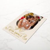 Beige Buon Natale Eenvoudige Moderne Coquette Bow  Folie Feestdagenkaart (Gedraaid)