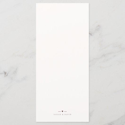 Beige & Burgundy Elegant Minimalist Wedding Menu (Achterkant)