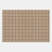 Beige Burgundy White Plaid Classic Inpakpapier Vel (Voorkant)